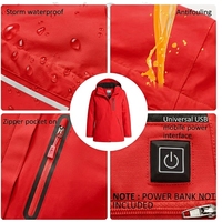 Veste d'hiver chauffante électrique pour femme, imperméable, en softshell polaire, avec col montant et fermeture éclair