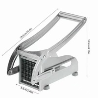 Roestvrijstalen handmatige multifunctionele aardappelstripsnijder, frietsnijder, antislip groentesnijder, geel