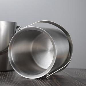 Secchiello per il ghiaccio in acciaio inox da 2/3 litri con coperchio a doppia parete isolato in acciaio inox secchiello per il ghiaccio mantiene il ghiaccio congelato più a lungo - Product Image 3