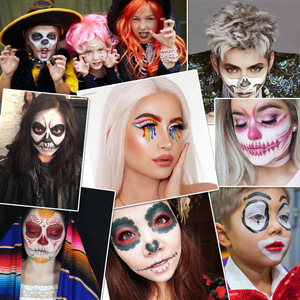 Pintura Facial de 8 Colores para Halloween, a Base de Agua, Fácil de Lavar, Maquillaje de Payaso para Fiestas, Sombra de Ojos para Actuaciones - Product Image 1