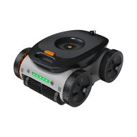 Robot Limpiafondos Addotron 4 en 1: Limpieza de Piso, Paredes y Superficie Flotante, Alimentación CA/CC, Aspiradora Automática Profesional para Piscinas