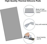 Coussin en silicone thermique réutilisable, épais, pour dissipateur thermique de GPU, puce de processeur, conduction thermique ou conduction thermique LED