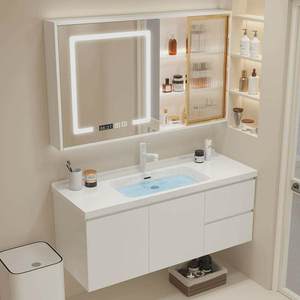 Mueble de Baño Moderno de Madera Maciza, Estilo Minimalista, con Lavabo Integrado para Balcón y Baño <span class=keywords><strong>Pequeños</strong></span> - Product Image 3