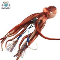 Leurre de pêche pieuvre lumineux 180-300g, jupes de calmar phosphorescentes, appât souple en plastique pour la pêche à la traîne en eau salée, jigging au plomb 200g