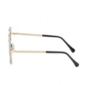 2019 Best Quality Vintage Metal <b>Chain</b> Frame <b>Mirror</b> Ladies Shades square Sunglasses - Product Image 6