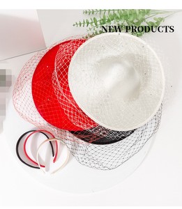 Mode femmes dames brillant Satin élégant kentucky derby fascinateurs chapeaux de mariage fête église chapeau maille voile - Product Image 3