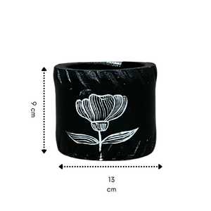 Pot de fleurs décoratif élégant pour table, pot de fleurs d'intérieur, décoration de la maison, salon, bureau, support pour plantes vertes noires - Product Image 3