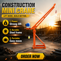 Mini-grue de levage de matériaux de construction, machine à tirer à câble avec poulie coulissante, marque HUDA, 500 kg