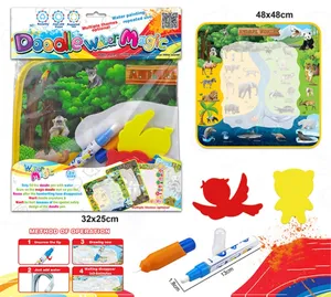 48*48cm DIY Educational Kids Toys Coloring Art Dinosaur Learning Painting Drawing Water Doodle Mat For Kids Water Doodle Mat