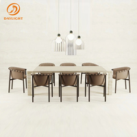 Nouvelle arrivée, table à manger rectangulaire en marbre vert pour salon, hôtel, appartement, villa, forme personnalisable, luxe léger italien