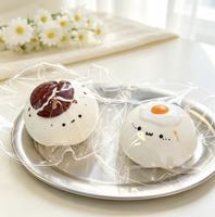 Jouets sensoriels anti-stress TPR souple et croustillant en forme de chignon mignon, de haricot et d'œuf frit, collection de desserts sensoriels