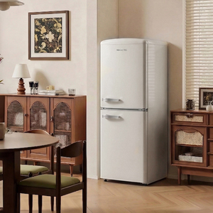 <span class=keywords><strong>Réfrigérateur</strong></span> Électrique Rétro 160L Sans Givre Économe en Énergie MDRF160-RE Acier Inoxydable 2 Portes Congélateur Bas Refroidissement par Air - Product Image 2