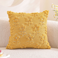Housse de coussin en fausse fourrure de lapin brodée de fleurs, avec sequins et perles, en peluche, pour l'intérieur, rose beige, avec fermeture éclair