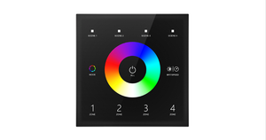 Interrupteur <span class=keywords><strong>mural</strong></span> à distance T13 RF2.4G, <span class=keywords><strong>panneau</strong></span> DMX512 Master, 4 zones, variateur LED RGB, télécommande PWM, contrôle tactile, anneau de couleur - Product Image 2