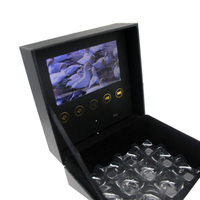 Boîte à bijoux de montres-bracelets en cuir 3D, enregistrement, présentation de messages, boîtes mates, écran Lcd Tft, boîte cadeau de broderie vidéo