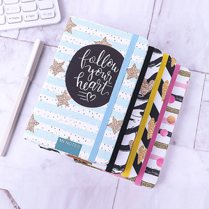 Cuaderno forrado de rejilla de tamaño B5 al por mayor Corazón de estrella dorada hecho en Shanghái PP papelería regalo costura estudiante diario cuaderno chino - Product Image 2