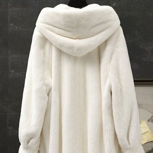 Abrigo Largo de Piel Sintética para <span class=keywords><strong>Mujer</strong></span>, Estilo Europeo Americano, Invierno 2026, con Capucha, Cálido, Elegante y Lujoso - Product Image 2