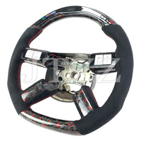 Volant en cuir et fibre de carbone forgée avec écran LED pour Chrysler 300 300c Dodge Challenger SRT, accessoires intérieurs de voiture