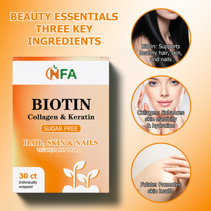 Poudre de biotine ODM OEM en marque privée pour des cheveux, une peau et des ongles sains, améliore l'élasticité et l'hydratation de la peau, contient du collagène - Product Image 3