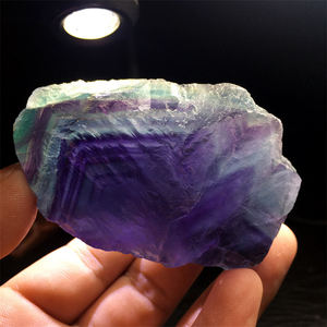 หินดิบฟลูออไรต์สีรุ้งธรรมชาติ-ตัวอย่างคริสตัลสีฟ้า-เขียวสำหรับการเก็บแร่และการตกแต่งตู้ปลา - Product Image 6