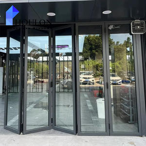 Portes coulissantes pliantes en accordéon à double verre trempé en aluminium et étanchéité à l'air de <span class=keywords><strong>12</strong></span> pieds - Product Image 4