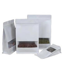 Sachet Doypack Personnalisé en Papier Kraft Brun Imprimé, Anti-graisse, Recyclable, Qualité Alimentaire, avec Fenêtre Blanche, pour Thé, Bonbons et Chocolats