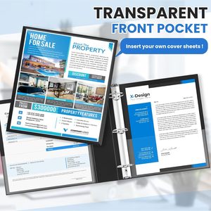 Classeurs souples en plastique à 3 anneaux de 2 pouces <span class=keywords><strong>avec</strong></span> couverture transparente et 2 poches, capacité de 375 feuilles pour le bureau et l'école - Product Image 5