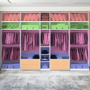Manufacturer's Direct Sales Custom Modern Style Wooden Clothes Wardrobe With 2 Drawers Bedroom With 2 Doors