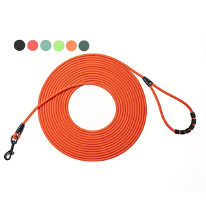 Produk penjualan terbaik 2024 warna-warni polyester kalung anjing tren tali tali perangkat keras mewah tali kulit leashlockvbiothane anjing - Product Image 3