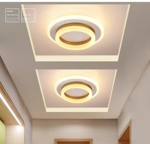 Candelabro de techo Led moderno, luz de diseño de 2 círculos para pasillo, balcón, pasillo, dormitorio, candelabros Led acrílicos - Product Image 5