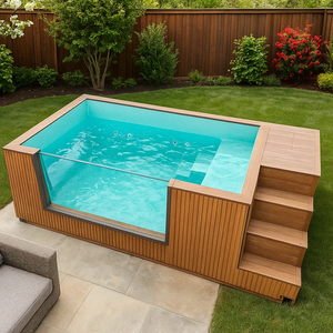 Piscina Prefabricada de Fibra de Vidrio, Piscina Elevada Rectangular de Madera, Spa Móvil, Piscina Acrílica Infinita - Product Image 6