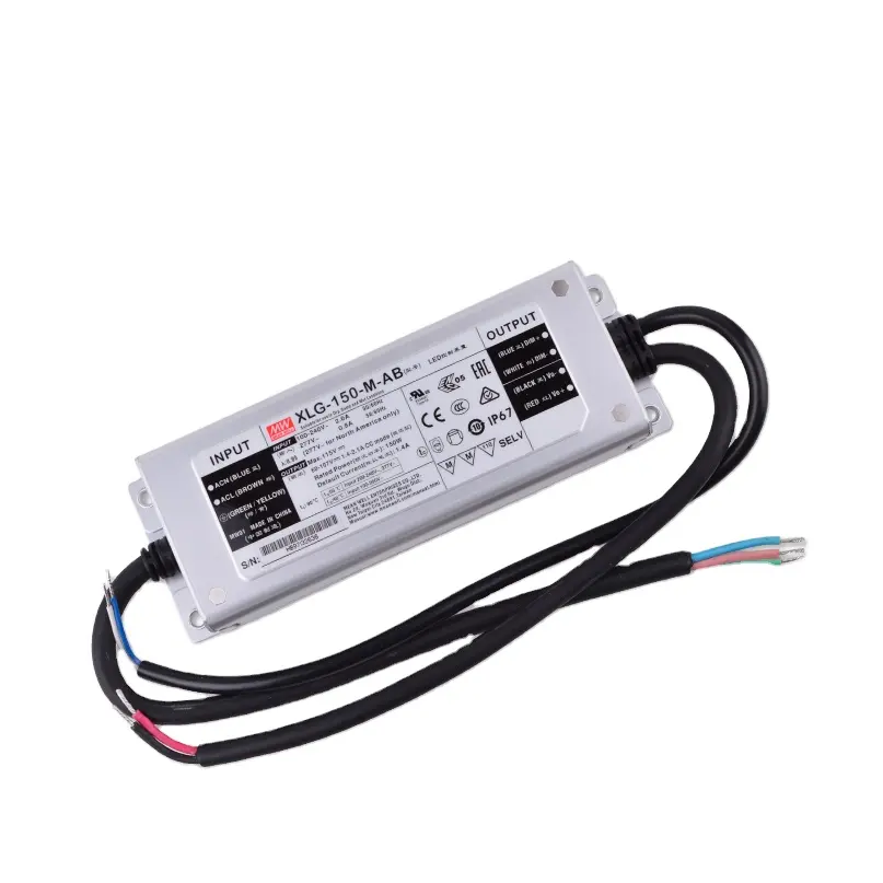 XLG-150-H-AB 150W MeanWell AC-DC pilote LED à sortie unique Mode d'alimentation constante avec PFC intégré 27 ~ 56V