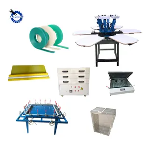 Popular Manual Rotary 6 Color 6 Station Printer Silk Screen Printing Machine Flash Dryer Full Set for T Shirt Printing