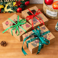 Boîte-cadeau rigide de collation de Noël peut contenir Dessert Transparent en gros papier Kraft boîte de papier de fenêtre de Noël