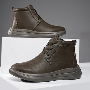 Bottes Martin décontractées et tendance pour hommes, exclusivité transfrontalière, grande taille, tige en cuir ultra-fibre, nouvelle semelle extérieure EVA antidérapante - Product Image 2