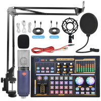 Carte son DJ18 48V pour diffusion en direct sur téléphone portable, équipement d'enregistrement informatique, ensemble de microphones à condensateur sans fil anti-bruit