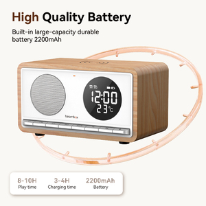 Radio-réveil sans fil 2026 Vintage Rétro avec haut-parleur, musique haute fidélité, son stéréo 3D et <span class=keywords><strong>bruit</strong></span> blanc - Product Image 5