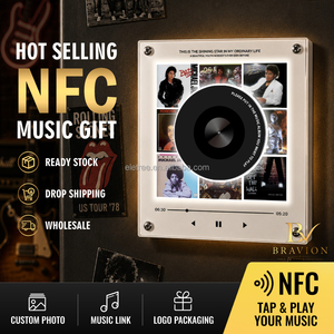Bravion Custom OEM Michael Jackson Music Vinyl <strong>Record</strong> <strong>Player</strong> Michael Jackson Album Rotating CD NFC Music Fridge Magnet <strong>Speaker</strong> - Product Image 1