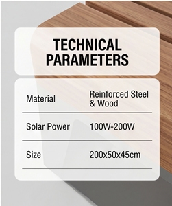 Panchina Solare per Hotel e Luoghi Panoramici con Alimentazione Off-Grid Certificata CE RoHS per Progetti Urbani e Parchi, Seduta Intelligente Personalizzabile - Product Image 6