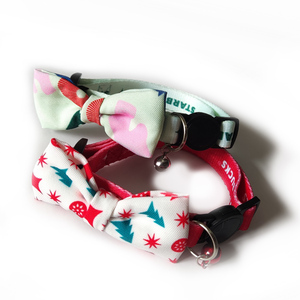 Corbatas de Moño para Mascotas con Estampado de Poliéster para Regalos de Navidad, Collares con Campana Pequeña, <span class=keywords><strong>Collar</strong></span> Personalizado para Perros, Lazos Ajustables para Cachorros - Product Image 2