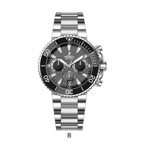 Luminous Sapphire Crystals Stainless Steel Waterproof Trend Design Quartz Watches Automatic Chronograph