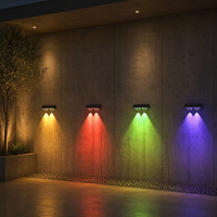 Lampe de clôture de jardin LED résistante aux intempéries IP65, lumière blanche chaude, ambiance décorative, lampes solaires murales extérieures pour balcon