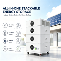 Sistem Penyimpanan Energi All-in-One 30KWh 11KW Inverter Gelombang Sinus Murni Baterai LiFePO4 BMS Terintegrasi Plug and Play Dapat Ditumpuk