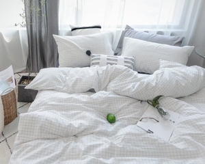 Parure de lit d'hôtel 5 étoiles en coton satiné blanc de luxe 100% coton, housse de couette, draps de lit d'hôtel - Product Image 2