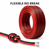 Câble plat en silicone écologique, ruban en silicone, caoutchouc, 2 fils rouges et noirs parallèles, cuivre étamé, flexible, résistant aux hautes températures