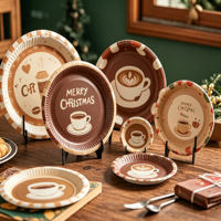 Disques à gâteau ronds en carton doré, plateaux jetables pour le service et le transport de pâtisseries