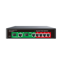Switch PoE Gigabit AI de 4 Puertos, 65W, 10/100/1000Mbps, 1 SFP, 1 Uplink, IEEE 802.3af/at, Switch Ethernet para Cámaras IP CCTV, Chasis Metálico