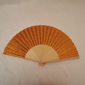 23cm en bois pliant à la main <span class=keywords><strong>Fan</strong></span> <span class=keywords><strong>Club</strong></span> Dance Party en stock Bling Iron Wood Fabric pour la promotion de bijoux - Product Image 4