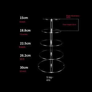 3/4/<span class=keywords><strong>5</strong></span>/6/7 tầng tầng thiết lập đám cưới hiển thị Acrylic bánh đứng cho bên trang trí - Product Image 6
