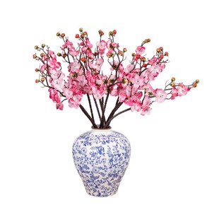 Branche de fleur de prunier artificielle, branche unique, fleurs en soie plastique, haute simulation, style oriental, décoration intérieure - Product Image 2